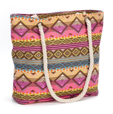 China TOGGLE BAG Fashion Aztec Printed Wholesale Canvas Beach Bag for sale