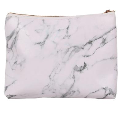 China Fashion Wholesale Leather Marble Cosmetic Bag Make Up Bag for sale