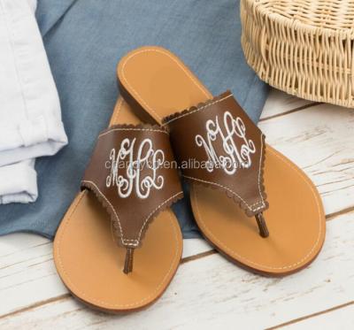 China Scallop Monogram Everyday Sandals for sale