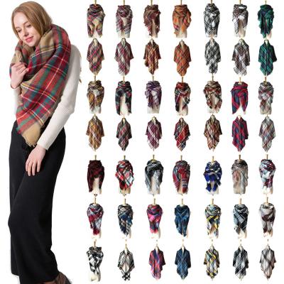 China Wholesale Daily Women's Cashmere Plaid Blanket Scarf Shawl for sale