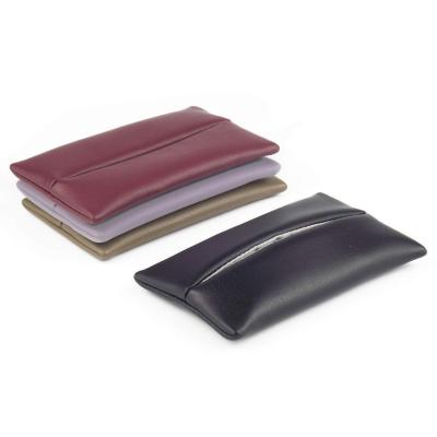 China Minimalist High Quality Material PU Pocket Tissue Box 5*3 Inch Portable Leather Tissue Box for sale