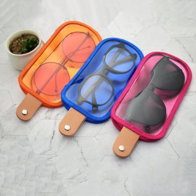 China New PVC Ice Cream Glasses Case Color Snap Portable Sunglasses Bag Protector Eyewear Accessories PVC Glass Foldable Box for sale