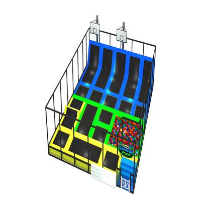 China Carbon Steel Trampoline Park Playground , Kids Exercise Trampoline With Foam Pit for sale