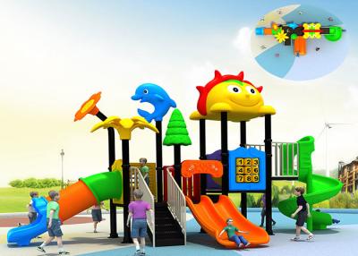 China Multifunction Kids Plastic Playground Equipment Three Lane Tube Slide For Parks for sale