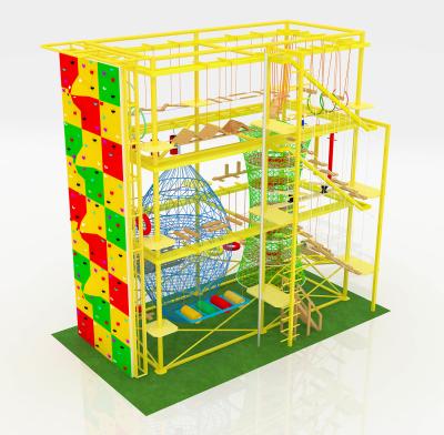 China Indoor Adventure Rope Course Obstacle Course Multilevel ASTM Standard for sale