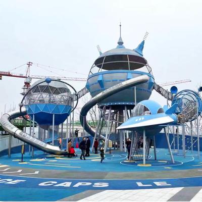 China Large Slide Outdoor Amusement Park Equipment , Space Themed Playground for sale