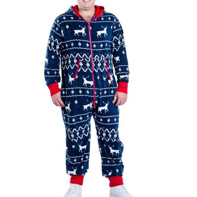 China Thermal Christmas Pajamas Reindeer Themed Jumpsuit with Hood Custom Pattern Soft and Cozy Loungewear Unisex for sale