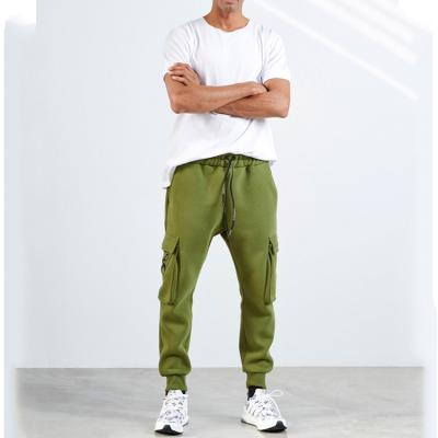 China Wholesale Custom Mens Cargo Joggers Cheap Pants Breathable With Patched Pockets Side Cotton Sweatpants Khaki Men for sale