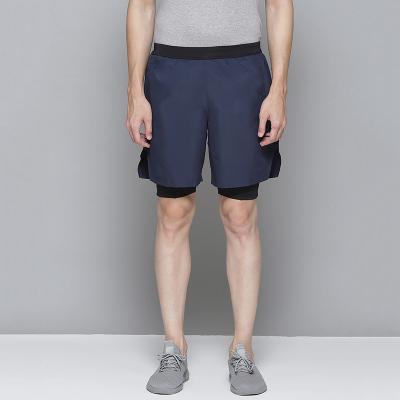 China Sustainable Men Navy Running Essential Solid Quick Dry Stay 2-IN-1 Cool Breathable Workout Shorts for sale