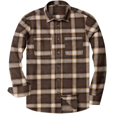 China Wholesale High Quality Anti-Wrinkle Regular Fit Casual Light Long Sleeve Button Down Customized Swept Plaid Flannel Shirt for sale