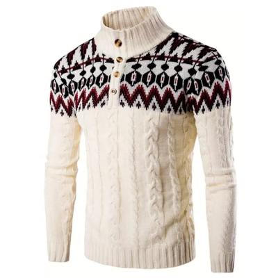 China Custom Slim Fit Men's Sweater Anti-Wrinkle Knitted Sweater Turtle Neck Knitwear for sale