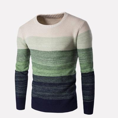 China Anti-wrinkle Men Spring Autumn Ombre Round Neck Long Sleeve Casual Pullover Sweater Quality Knitted Male Brand Sweaters S-2XL for sale