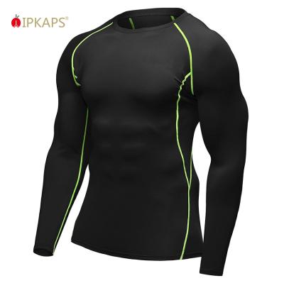 China Casual Seamless Men's Aplet Compression Sleeve Long Sport GYM T-Shirts Bjj Surf Rash Guard for sale