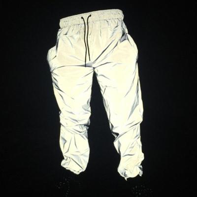 China 3M Reflective Mesh Lining Elastic Bottom Track Anti-pilling Fashion OEM Hip Top Men Jogger Pants for sale