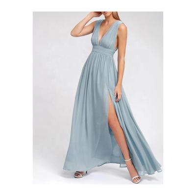 China Breathable Maxikleid Vestido Ladies Chiffon Bridesmaid Evening Prom Dress Maxi Dresses for sale