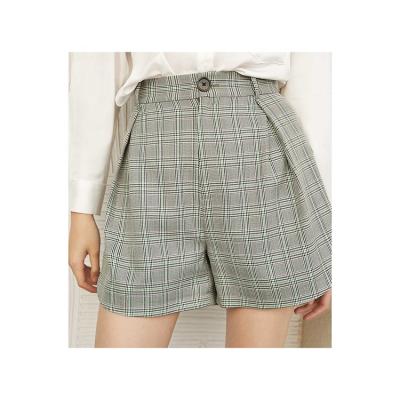 China Sustainable kurze hose trouserscini plaid shorts ladies casual daily apparel office stylish for sale