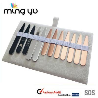 China Durable Customized Brushed Collar Stays Titanium Collar Stays Tool Finish Personalized Metal Collar Stays for sale