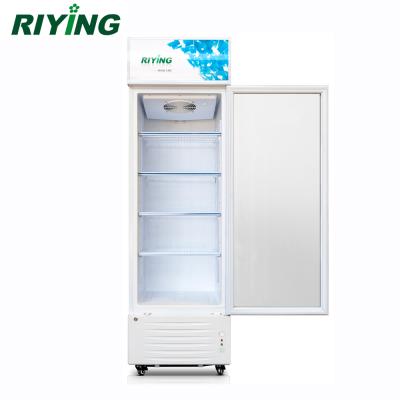 China 338L Commercial Glass Vertical Upright Bottle Display Refrigerator Single-Door Cooler Refrigerator For Drinks for sale