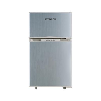 China Solar Double Door And Freezer COMPRESSOR 98L Double DC Fridge Top Fridge 12V 24V BCD-98 for sale