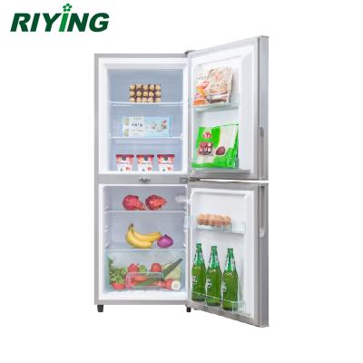 China COMPRESSOR 215 Liter Double Door And Top Freezer Stainless Steel Household Fridge With Drawers BCD-215 for sale