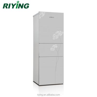 China COMPRESSOR 186 Liter Three Door Combi Stainless Steel Triple Multi Household Fridge For Home Kitchen for sale