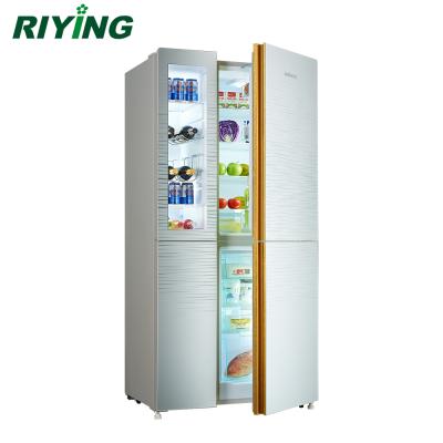 China COMPRESSOR 435L Luxury Multi Glass Door Side By Side Defrost Refrigerator No Ice Maker for sale