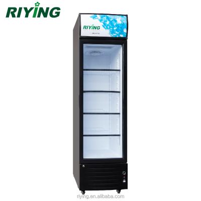 China 238L Single-temperature Vertical Beverage Bottle Slim Display Cooler With Wheels for sale