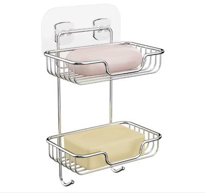 China Modern 2 Tier Soap Dish, Stainless Steel Soap Dish With Hook, Wall Mounted Soap for sale