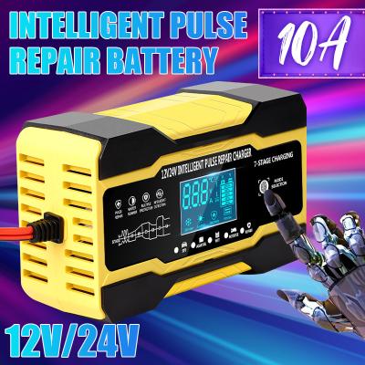 China 12V 24V 15A 7 Stage Intelligent Pulse Charger For Lead Acid Battery for sale