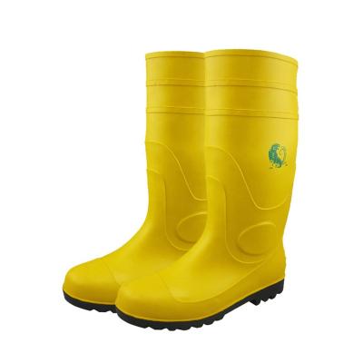 China Safety Rain Boots Yellow Waterproof CE PVC Standard Safety Rain Boots for sale