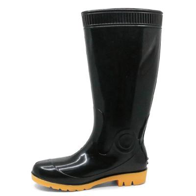 China Cheap Even Lightweight Water Proof Acid Resistant Oil Safety PVC Safety Black PVC Rain Black Gum Boots For Work for sale