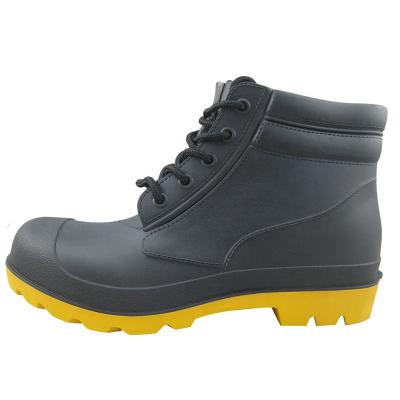 China Steel toe and steel plate have CE certificate steel toe ankle PVC safety rain boots for sale