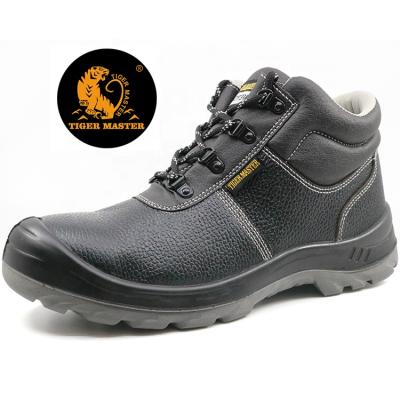 China Anti Static Work Safety Shoes Men CE Toe Oil Anti Slip Black Heavy Duty Leather Steel Toe Cap for sale