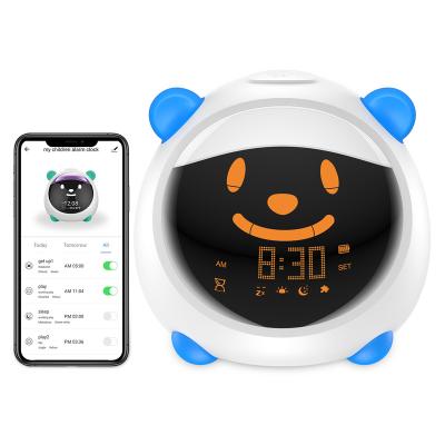 China Sleep Kids Alarm Clock Sleeptrainer Non-ticking Training Clock with APP Smart Backlight Function for Home, Bedroom and Office for sale