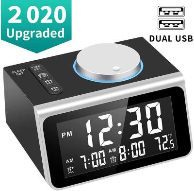 China FM Radio Nap Radio Alarm Clock With Dual USB Charging Ports for sale