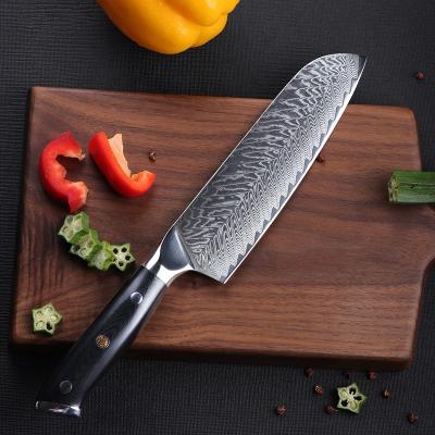 China Yieryi viable READY TO SHIP Professional 7 Inch Japanese Damascus Steel Chef's Knife Kitchen Santoku Knife for sale