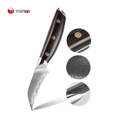 China Viable high quality Japanese multifunctional kitchen knives VG10 Damascus steel 3.5 inch fruit peeling knife for sale