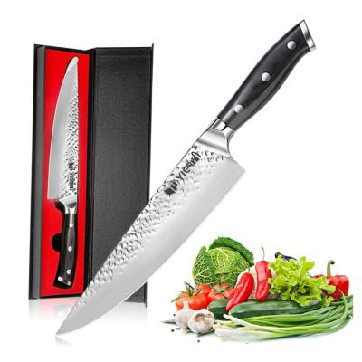 China Amazon Selling Hot Viable High Carbon Stainless Steel Kitchen Knife Metal Japanese Hand Forged Chef's Knife With Gift Box for sale