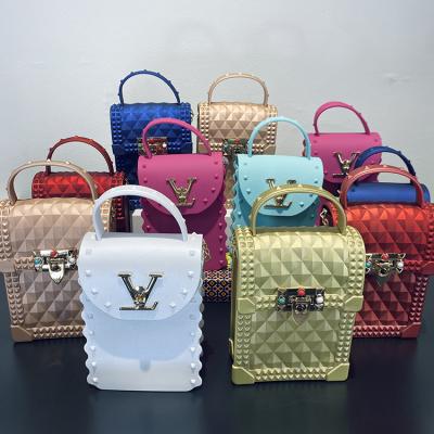 China Designer Handbags Famous Brands Luxury Women's Matte Chain Bags Shoulder Colorful PVC Jelly Purse for sale