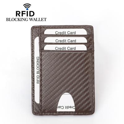 China RFID Blocking Protect Card Holder Wholesale Wallet Genuine Leather ID Leather Card Holder For Men Te koop