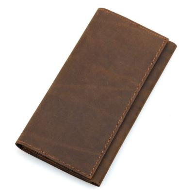 China High Quality Anti-theft Vintage Genuine Leather Passport Holder Card Holder Long Wallet For Men for sale