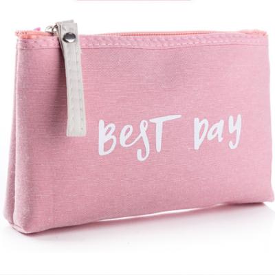 China Wholesale Fashion Cotton Makeup Bag Lady Simple Canvas Cosmetic Organizer Bag for sale