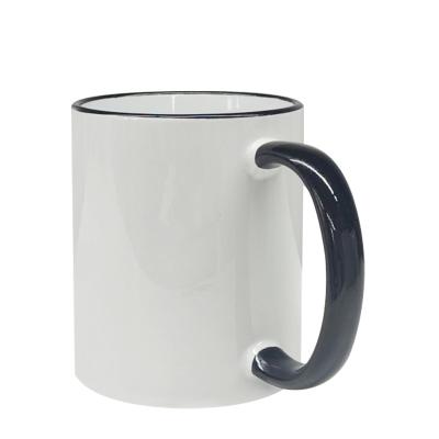 China Viable Popular Recommend Customized 11oz Color Sublimation Mug Black And White Ceramic Mug for sale