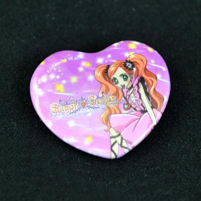 China Heart Shape Tin Badge Buyer Custom Cheap Decorative Design Nickel Free for sale