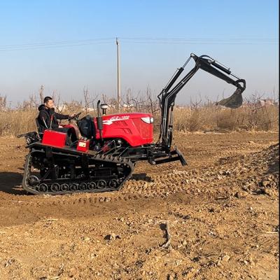 China New 80Hp Crawler Cultivator Ditching Weeding And Bulldozing Mini Track Tractor For Rotary Tillage for sale