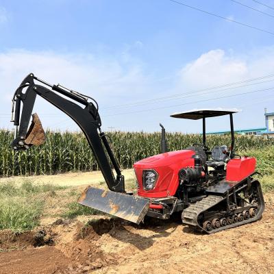 China 80HP Agriculture Machinery Equipment Farm Cultivator Rotary Tiller Agricultural Mini Crawler Tractor for sale