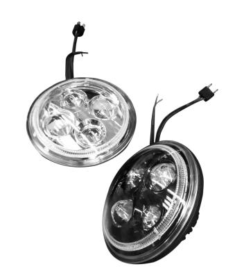 China 7 inch Round LED Headlights Angel Eyes White 1100lm SAE / DOT for sale