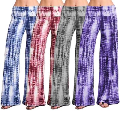 China Anti-wrinkle Amazon 2022 Splicing Digital Printing Sports Pants Outdoor Casual Loose Wide Leg Pants for sale