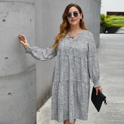 China 2022 Hot Selling Amazon Anti-Wrinkle Loose Floral Dress Plus Size Women Dress for sale