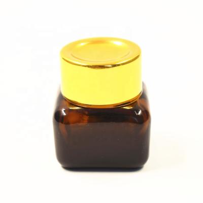 China Personal Care Cosmetic Packaging Set Custom Amber Skincare Glass Square Cream Jars Sets For Cosmetics for sale